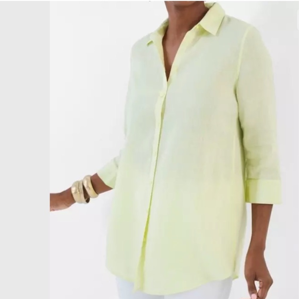 Chico’s Non Iron Linen Loop-Back Tunic SZ XL